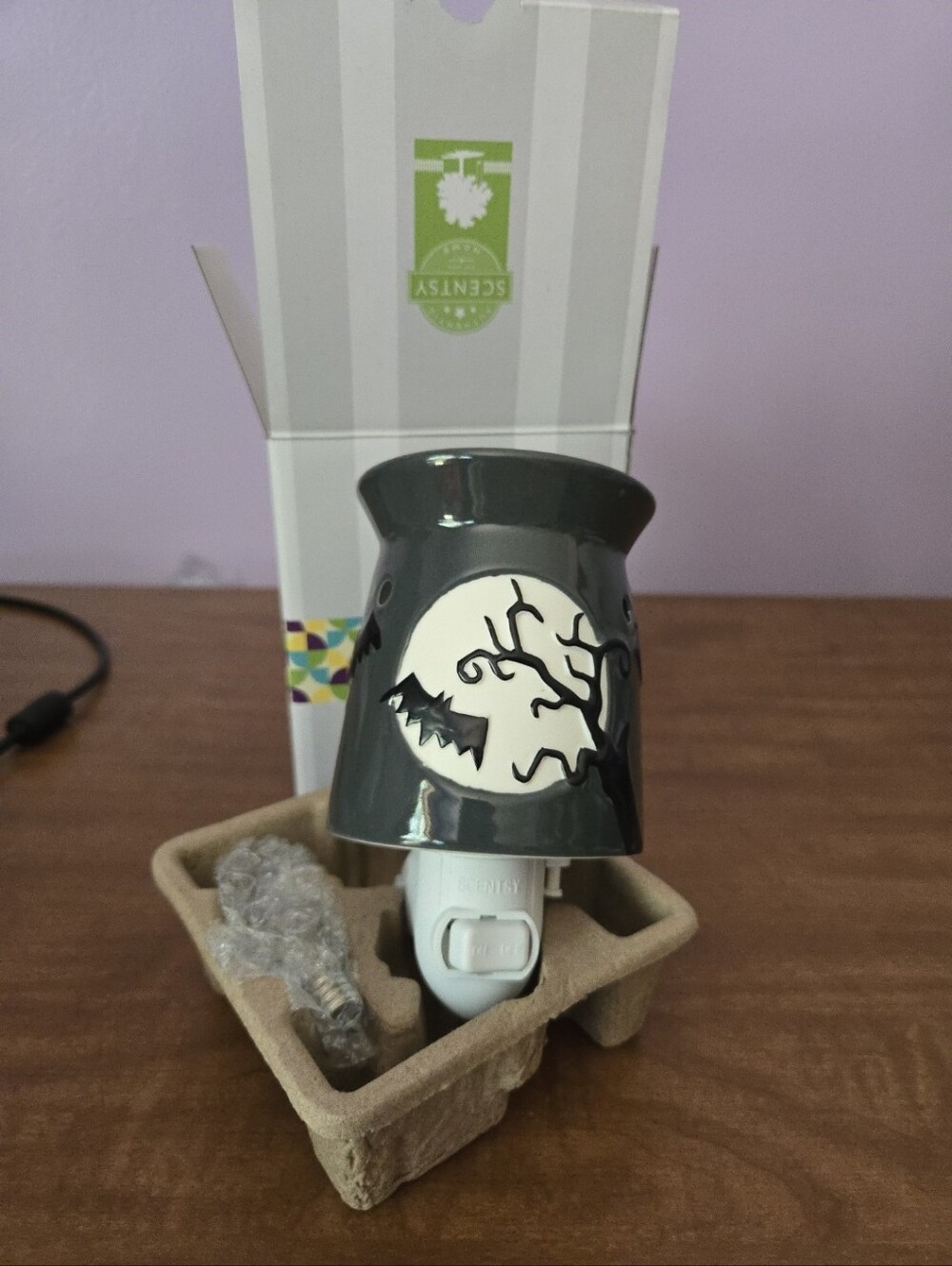 Scentsy Fright Night Plug-In Warmer with Moonlit Tree & Bat